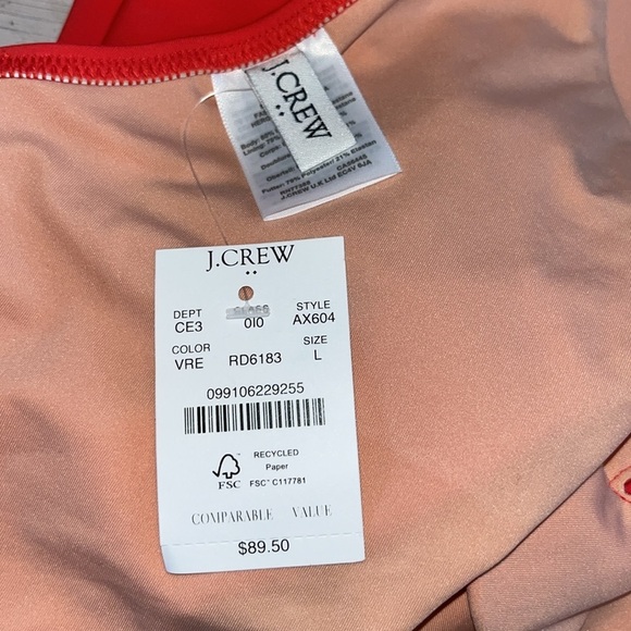 J.Crew Scalloped one-piece swimsuit with bow NWT | size Large - Picture 8 of 9